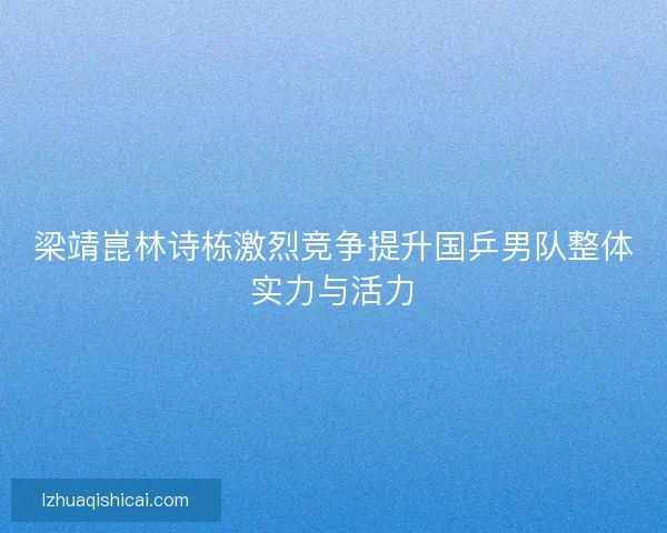 梁靖崑林诗栋激烈竞争提升国乒男队整体实力与活力
